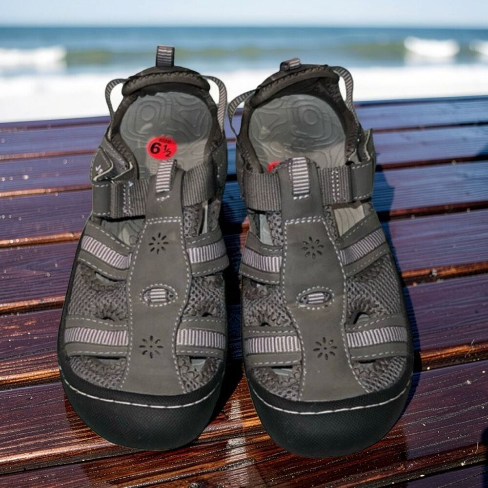 JSport by Jambu Women's Regatta Flat Sandals Gray Size 6.5